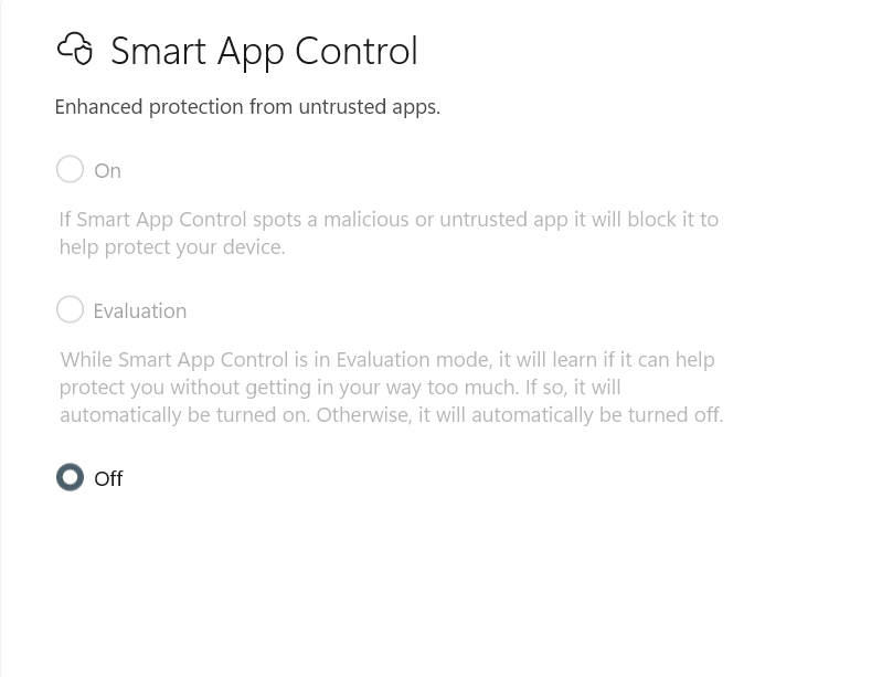 Cum dezactivezi Smart App Control in Windows 11 4 Screenshot 2026 02 16 113941